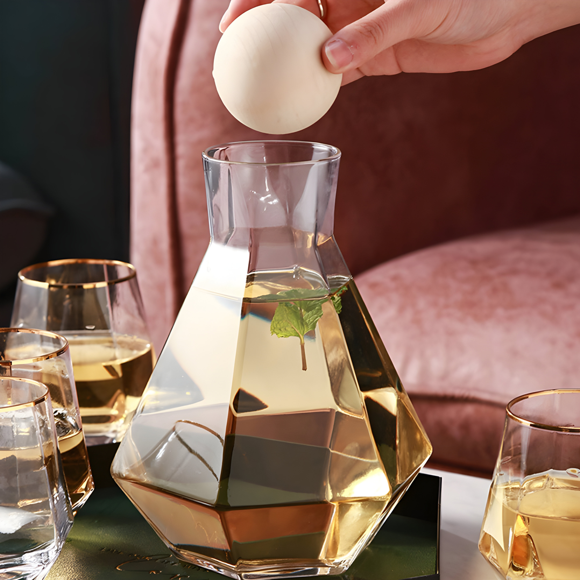 Natural - Carafe en verre Bouchon bois