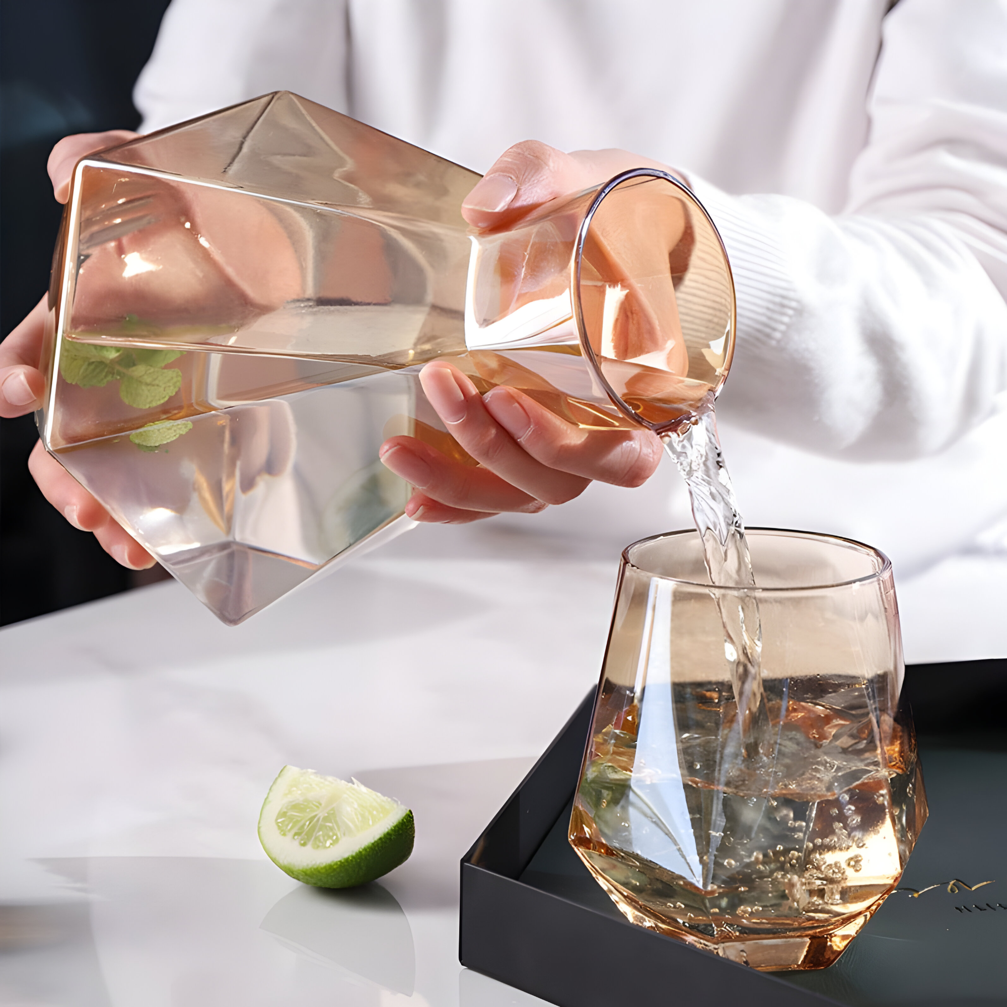 Natural - Carafe en verre Bouchon bois