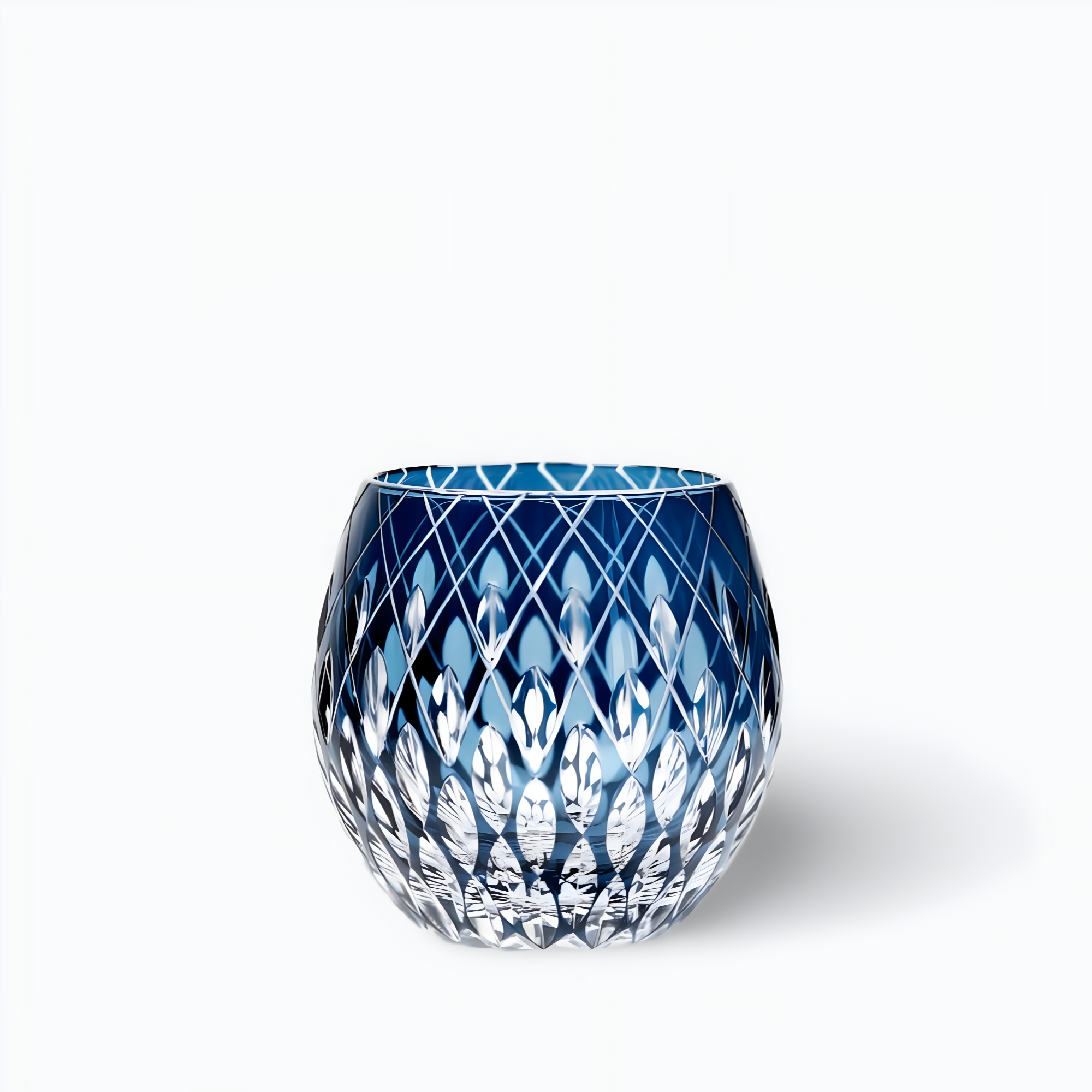 Verre à Eau Bleu Nuit Edo Kiriko 