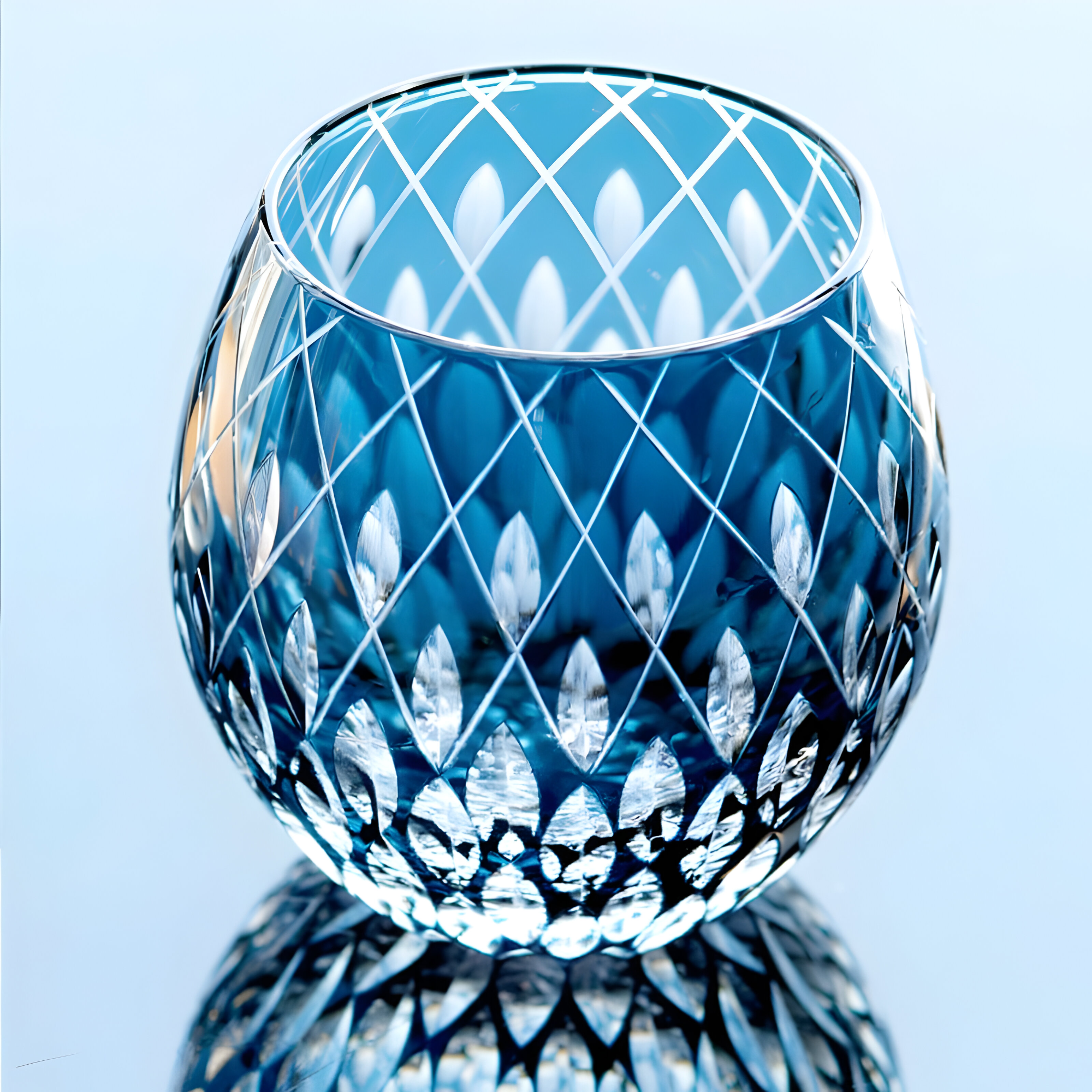 Verre à Eau Bleu Nuit Edo Kiriko 