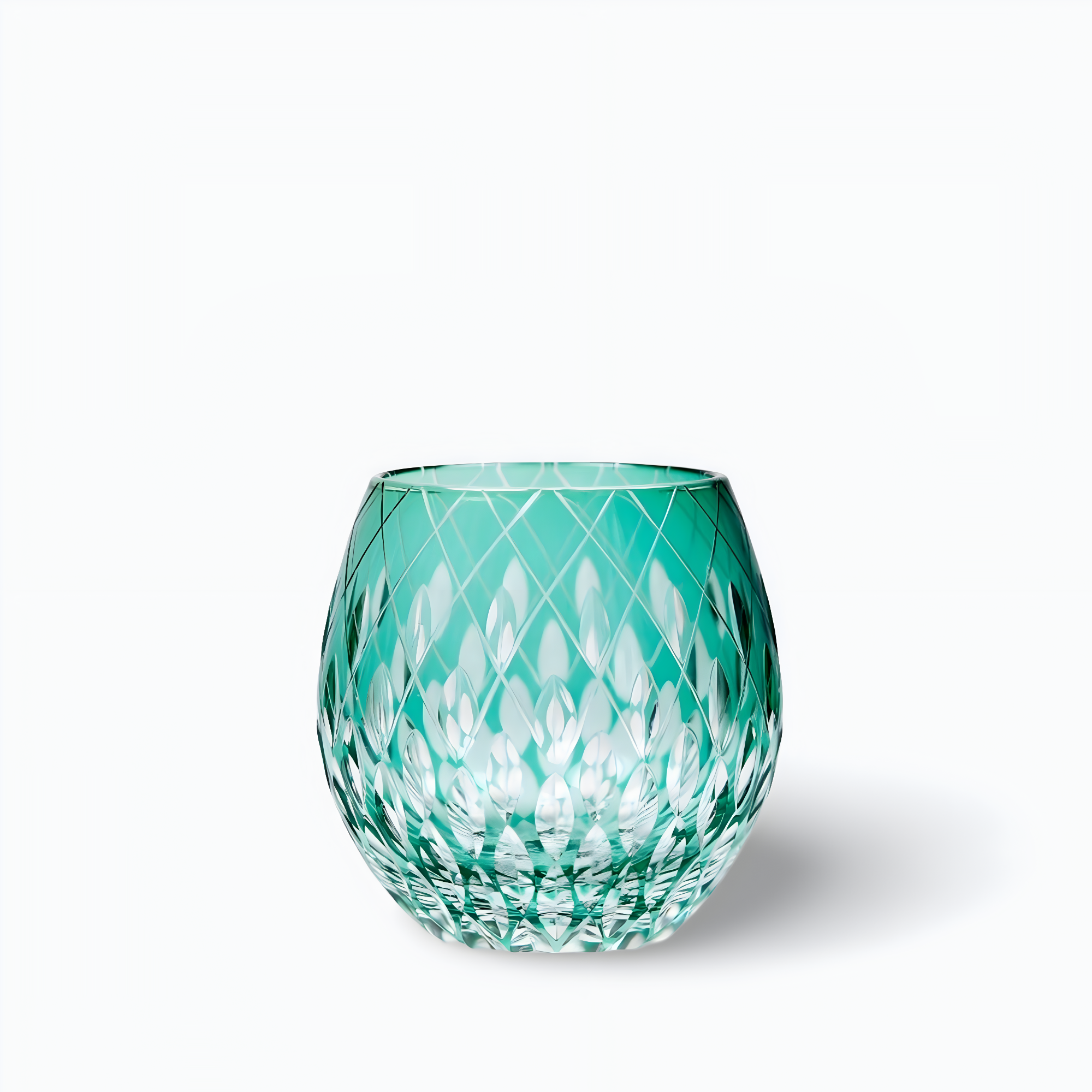 Verre à Eau Bleu Turquoise Edo Kiriko