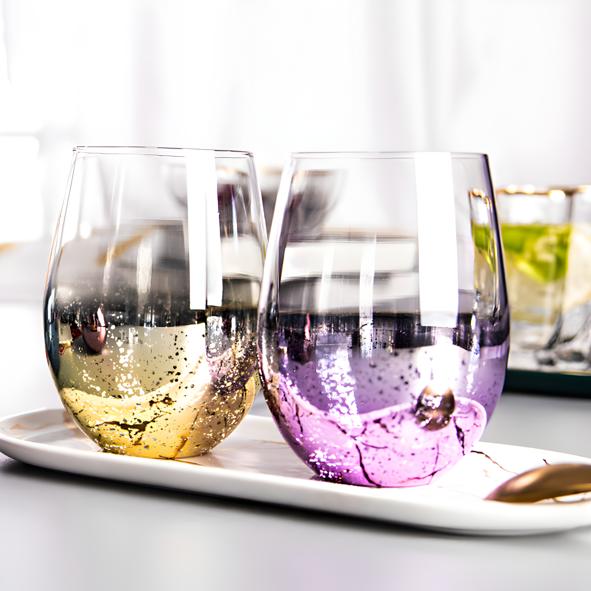 Verre à Eau Doré