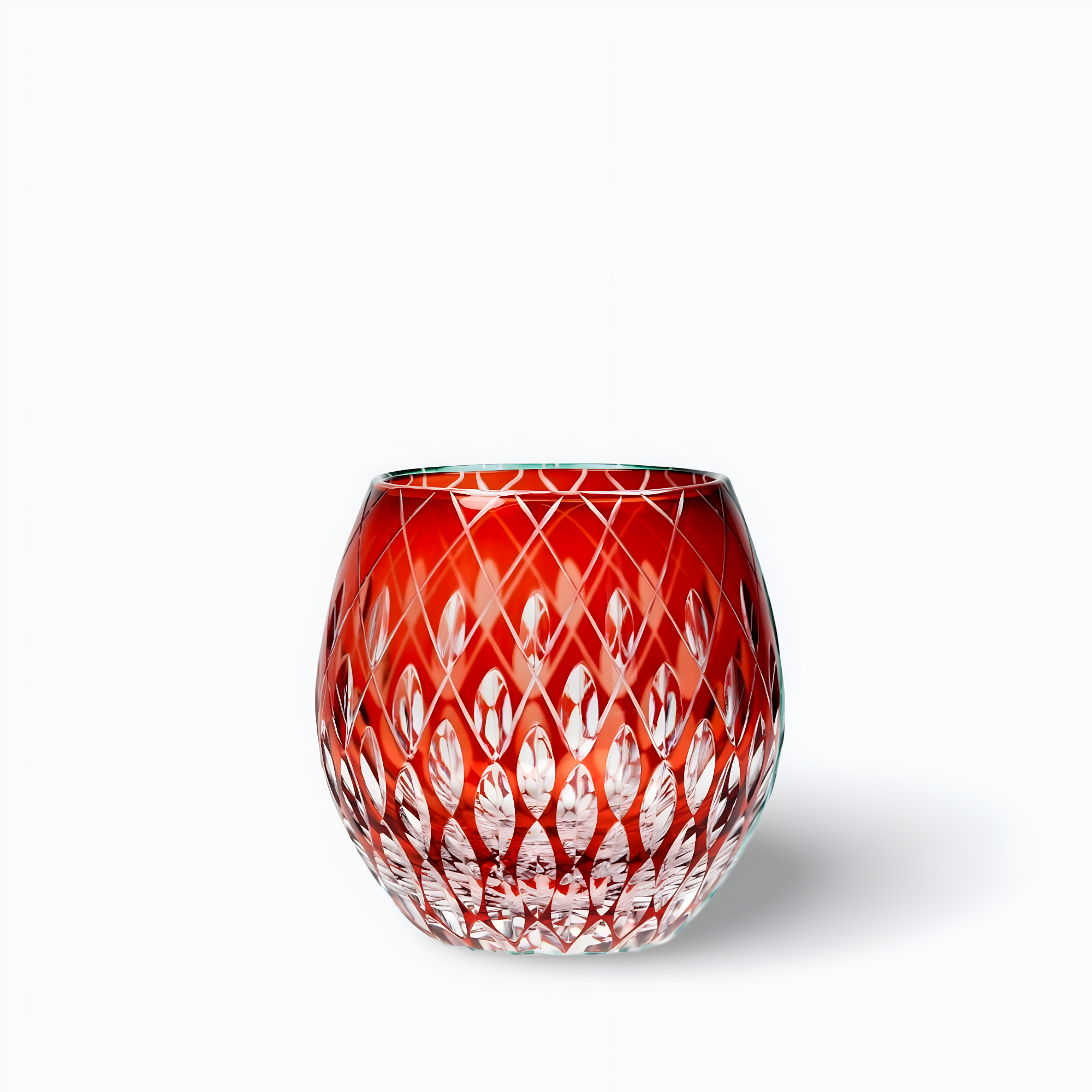 Verre à Eau Rouge Edo Kiriko