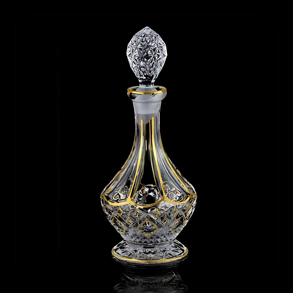 Vivara - Carafe Ancienne en Cristal Dorée